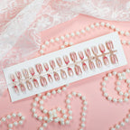 Press-On Nail Set Floral Design Glue-Free & Reusable