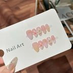 Press-On Nail Set Floral Design Glue-Free Reusable