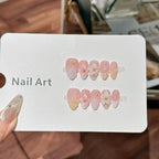 Press-On Nail Set Floral Design Glue-Free Reusable