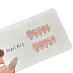 Press-On Nail Set Floral Design Glue-Free Reusable