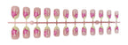 Press-On Nail Set Floral Design Glue & Instructions
