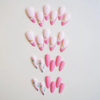 Press-On Nail Set Floral Design Glue-On Long-Lasting