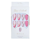 Press-On Nail Set Floral Design Glue-On Long-Lasting