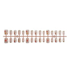 Press-On Nail Set Floral Design Gold Accents Reusable