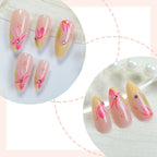 Press-On Nail Set Floral Design High-Gloss & Easy Application