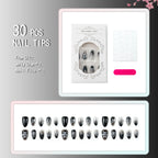 Press-On Nail Set Floral Design High-Gloss Easy Application