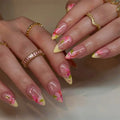 Press-On Nail Set Floral Design High-Gloss & Easy Application