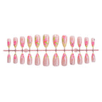Press-On Nail Set Floral Design High-Gloss & Easy Application