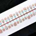 Press-On Nail Set Floral Design Includes Glue