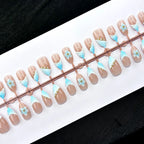 Press-On Nail Set Floral Design Includes Glue