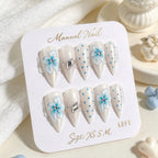 Press-On Nail Set Floral Design Includes Glue & File