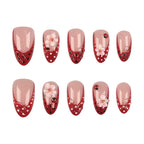 Press-On Nail Set Floral Design Includes Glue & File