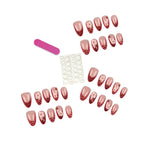 Press-On Nail Set Floral Design Includes Glue & File