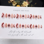 Press-On Nail Set Floral Design Jelly Gel