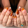 Press-On Nail Set Floral Design Light Pink Easy Application