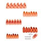 Press-On Nail Set Floral Design Light Pink Easy Application