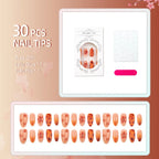 Press-On Nail Set Floral Design Light Pink Easy Application