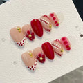 Press-On Nail Set Floral Design & Long-Lasting