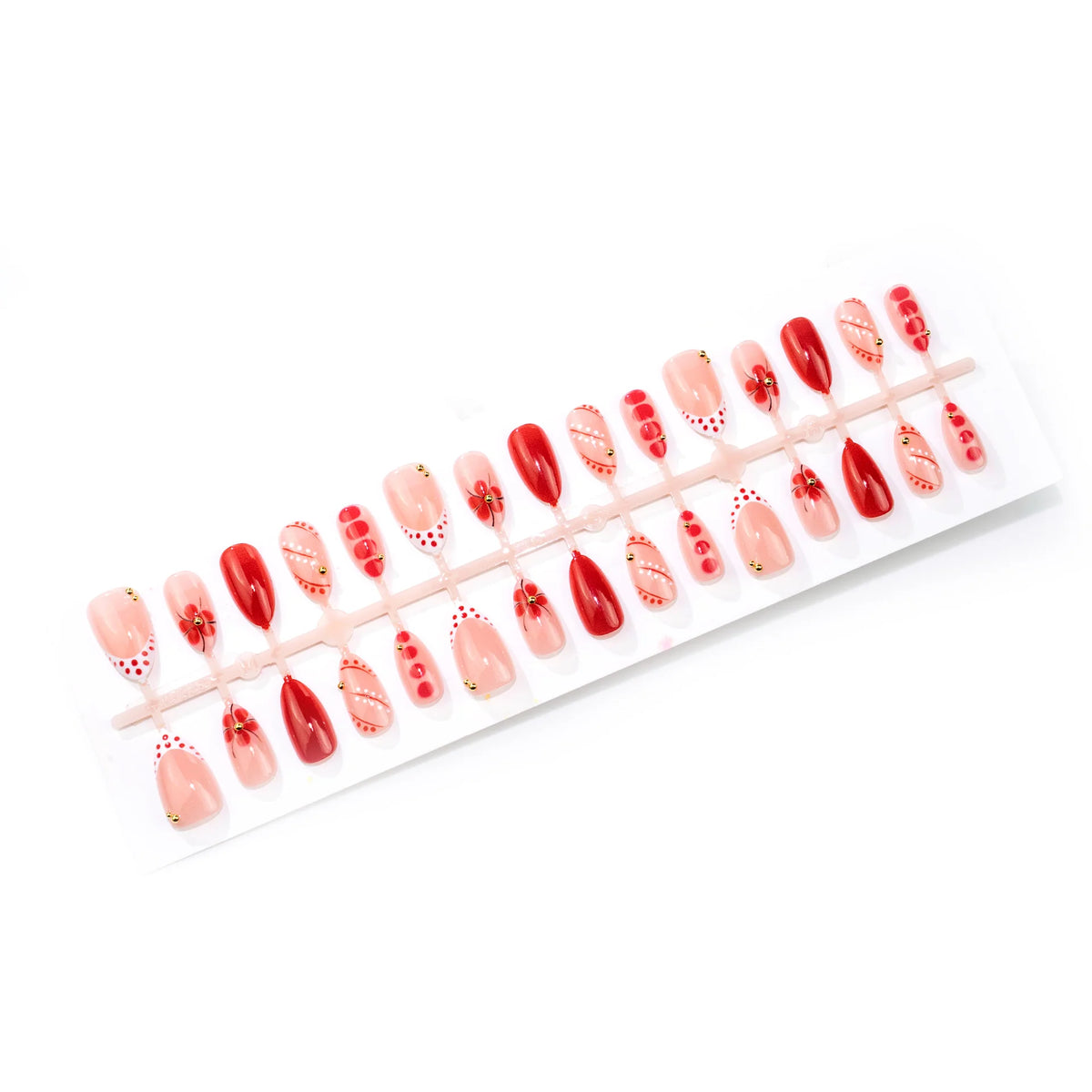 Press-On Nail Set Floral Design & Long-Lasting
