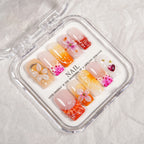 Press-On Nail Set Floral Design Long-Lasting Carrying Case