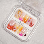 Press-On Nail Set Floral Design Long-Lasting Carrying Case