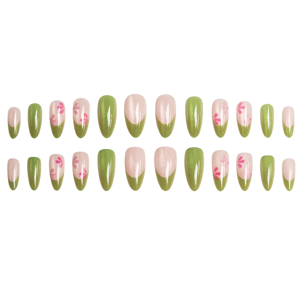 Press-On Nail Set Floral Design Long-Lasting Comfort