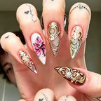 Press-On Nail Set Floral Design Long-Lasting & Comfortable Fit