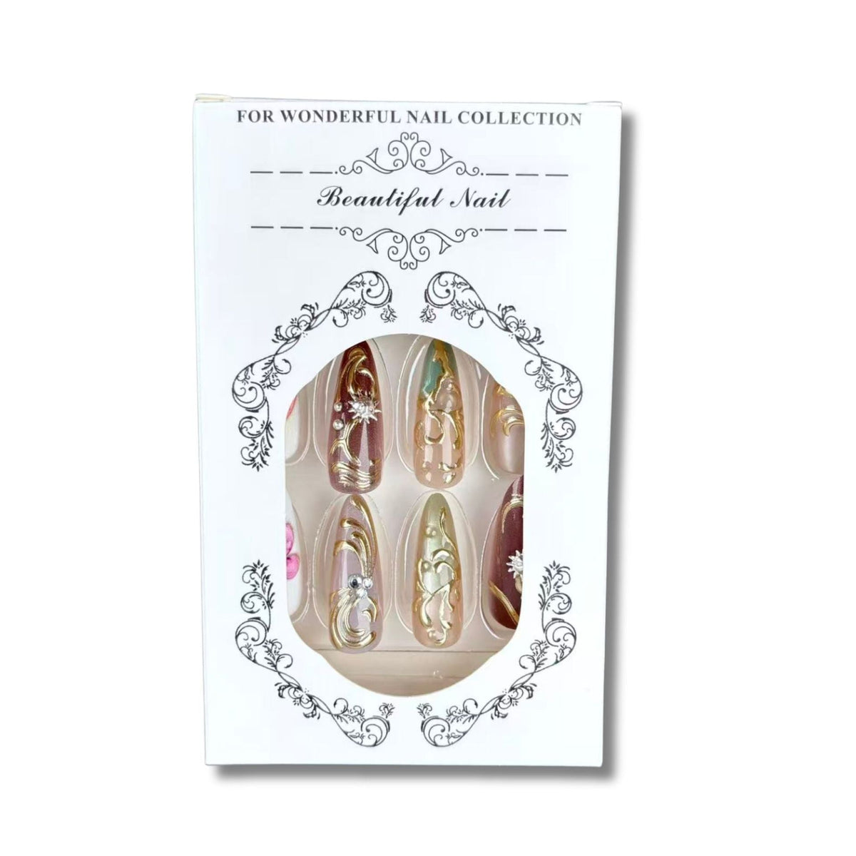 Press-On Nail Set Floral Design Long-Lasting & Comfortable Fit