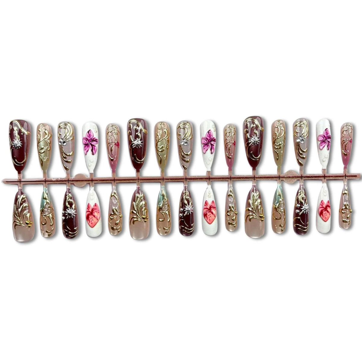 Press-On Nail Set Floral Design Long-Lasting & Comfortable Fit