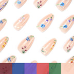 Press-On Nail Set Floral Design Long-Lasting Gloss