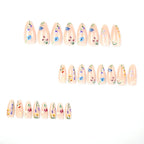 Press-On Nail Set Floral Design Long-Lasting Gloss
