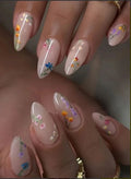 Press-On Nail Set Floral Design Long-Lasting Gloss