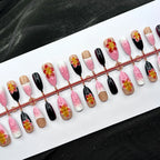 Press-On Nail Set Floral Design Long-Lasting Hold