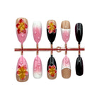 Press-On Nail Set Floral Design Long-Lasting Hold