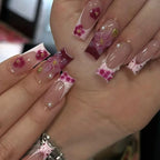 Press-On Nail Set Floral Design Long-Lasting & Reusable