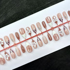 Press-On Nail Set Floral Design Long-Lasting & Reusable