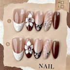 Press-On Nail Set Floral Design Long-Lasting & Reusable