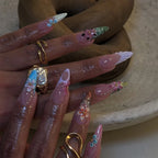Press-On Nail Set Floral Design & Long-Lasting Wear