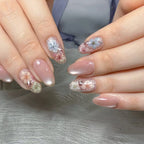 Press-On Nail Set Floral Design & Long-Lasting Wear