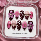 Press-On Nail Set Floral Design Long Lasting Wear
