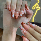 Press-On Nail Set Floral Design & Long-Lasting Wear