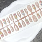 Press-On Nail Set Floral Design & Long-Lasting Wear