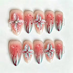 Press-On Nail Set Floral Design & Long-Lasting Wear