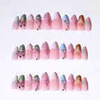 Press-On Nail Set Floral Design & Long-Lasting Wear