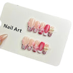 Press-On Nail Set Floral Design Long-Lasting Wear