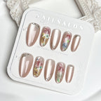 Press-On Nail Set Floral Design & Long-Lasting Wear