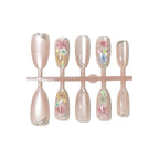 Press-On Nail Set Floral Design & Long-Lasting Wear