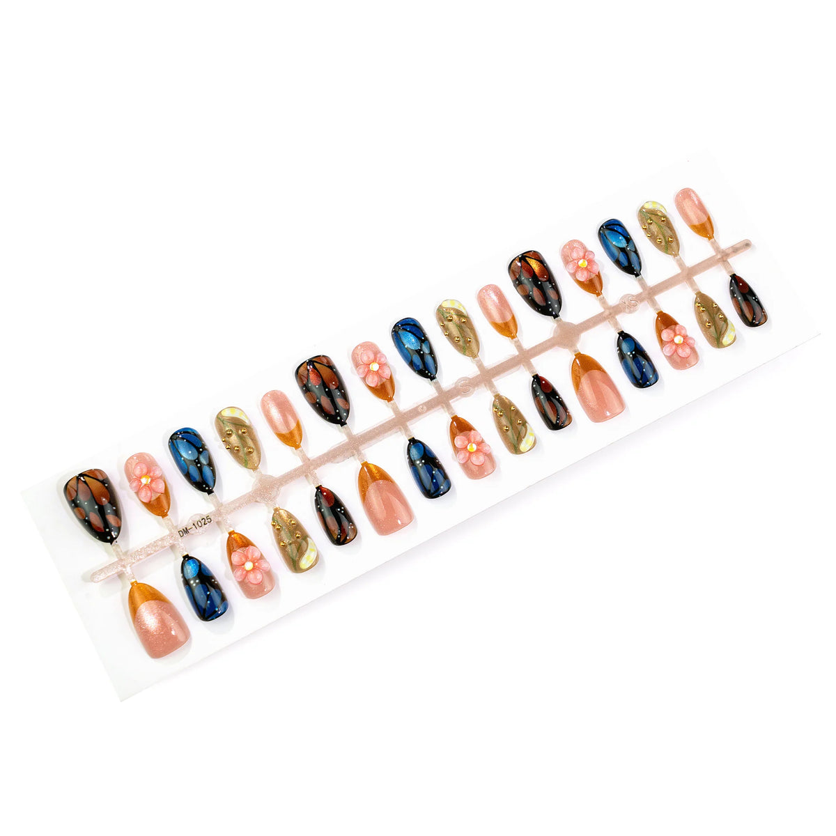 Press-On Nail Set Floral Design & Long-Lasting Wear