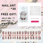 Press-On Nail Set Floral Design Multiple Sizes