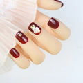 Press-On Nail Set Floral Design Multiple Sizes Adhesive Tabs